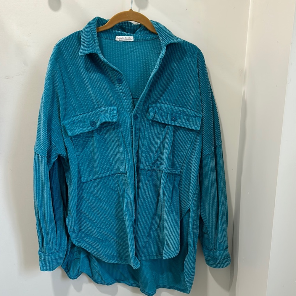 Free People CP Shades Cord Button Down Shirt